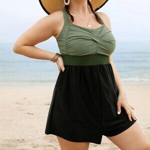 BloomChic Green and Black Women Swim One Piece